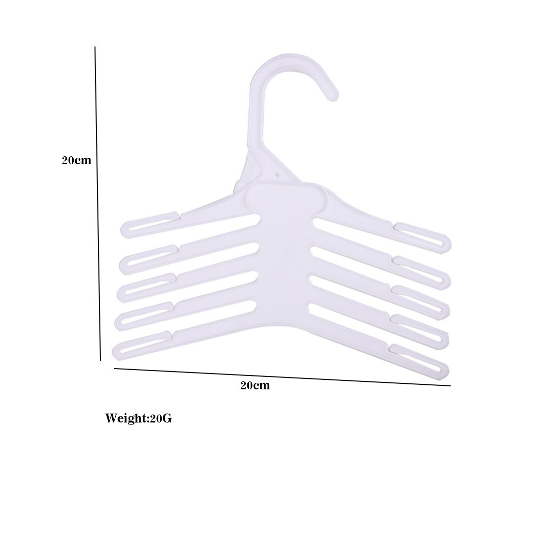 Baby Clothing Hangers - Biały, 20 sztuk, plastikowy, antypoślizgowy wieszak