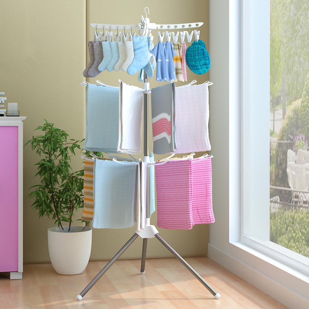 3-poziomowy składany stojak do – Baby Clothing Hangers recenzja i cena